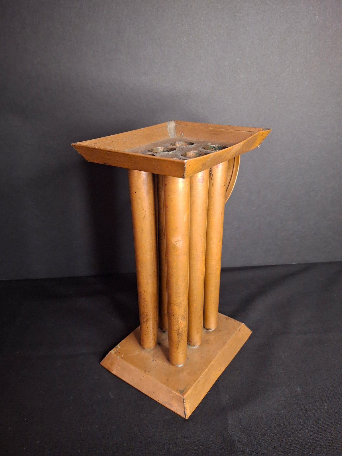 RARE Antique 19th Century Copper 6 Tube Candle Mold Sheet Metal Primitive Americana