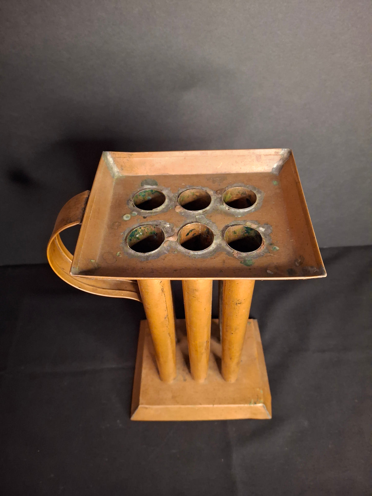 RARE Antique 19th Century Copper 6 Tube Candle Mold Sheet Metal Primitive Americana