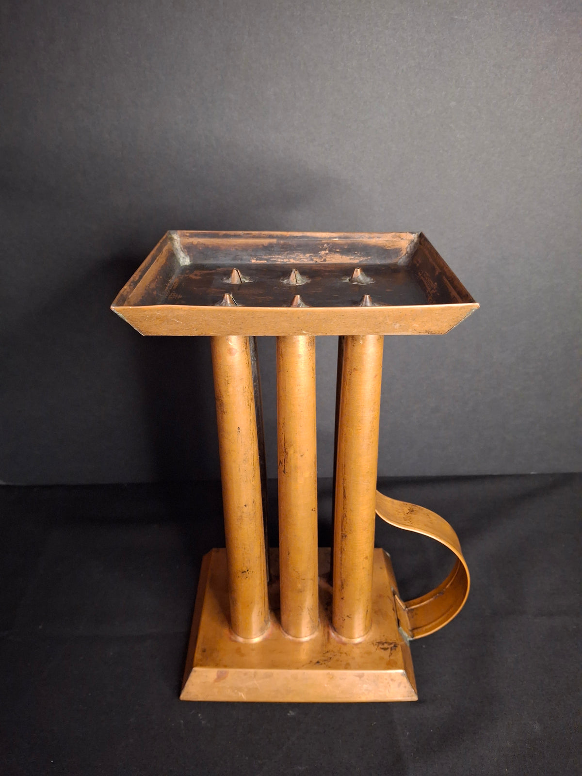 RARE Antique 19th Century Copper 6 Tube Candle Mold Sheet Metal Primitive Americana