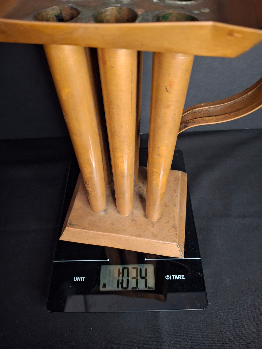 RARE Antique 19th Century Copper 6 Tube Candle Mold Sheet Metal Primitive Americana