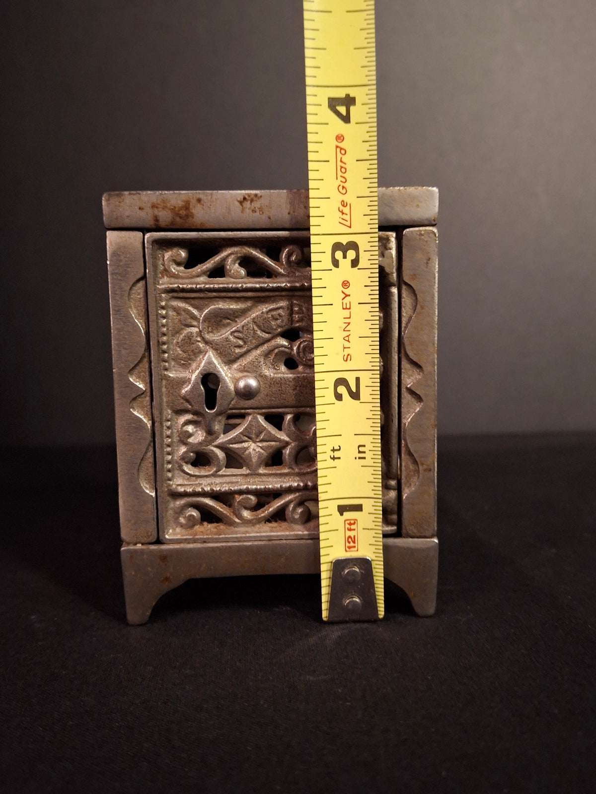 Antique Kenton Cast Iron Nickel Safe Still Bank Pat June 1896 Nickel Plated