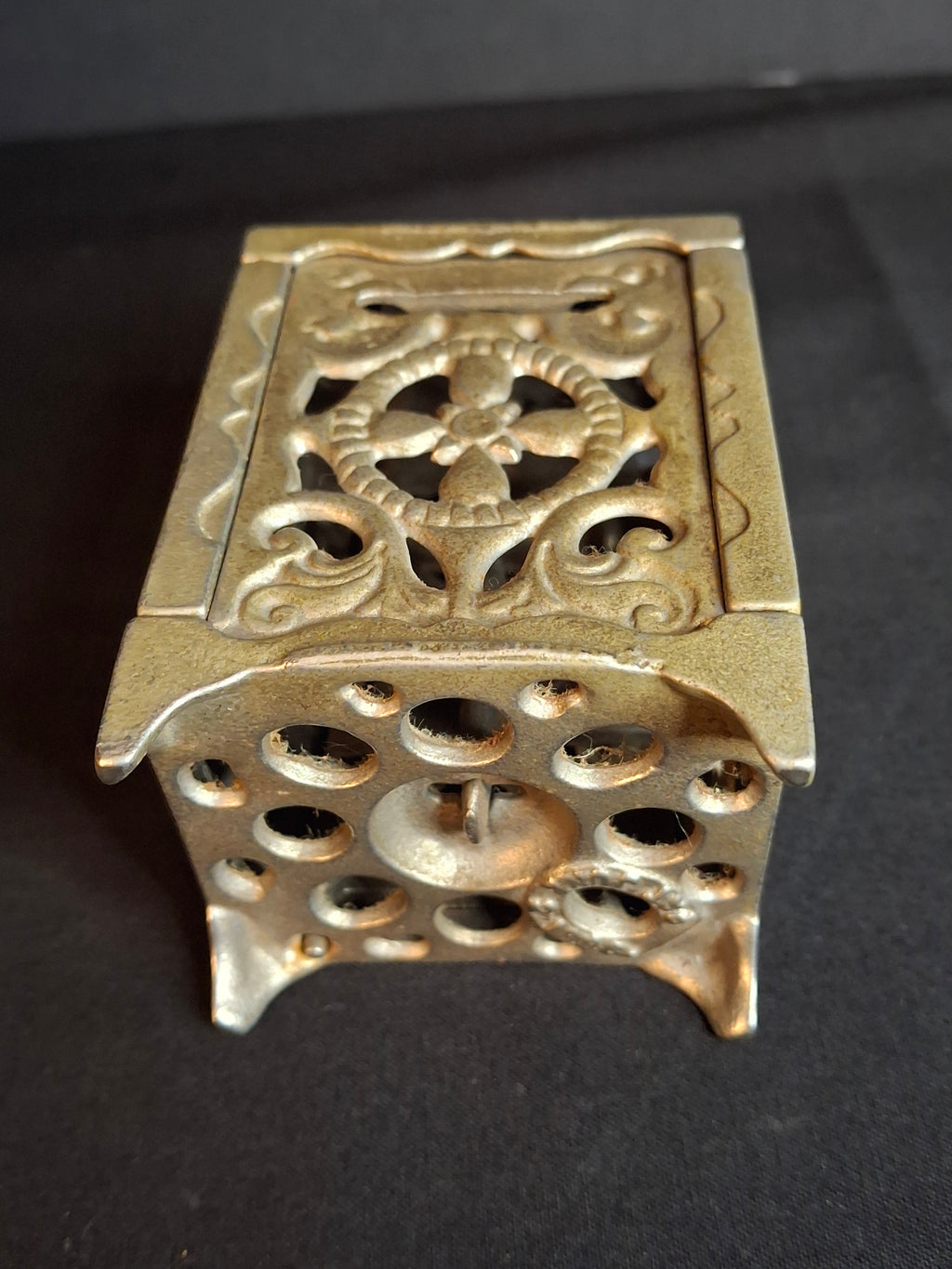 Antique Kenton Cast Iron Nickel Safe Still Bank Pat June 1896 Nickel Plated