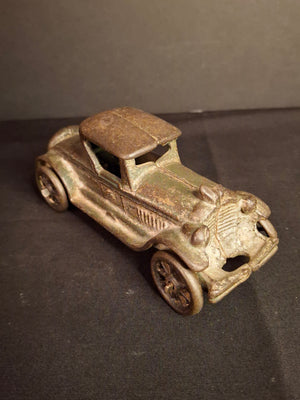 Antique AC Williams Cast Iron Coupe Roadster Car 6" Green Paint Mold 6 Vintage
