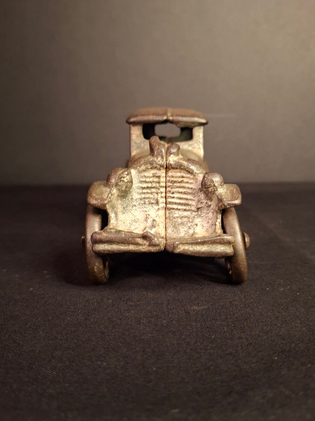 Antique AC Williams Cast Iron Coupe Roadster Car 6" Green Paint Mold 6 Vintage
