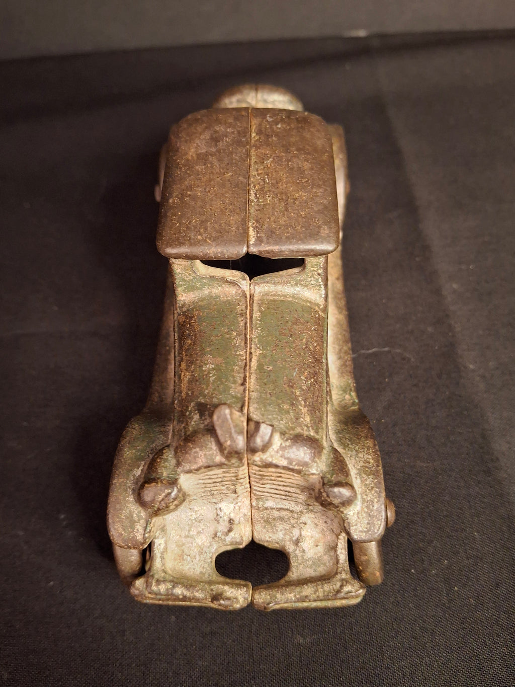 Antique AC Williams Cast Iron Coupe Roadster Car 6" Green Paint Mold 6 Vintage