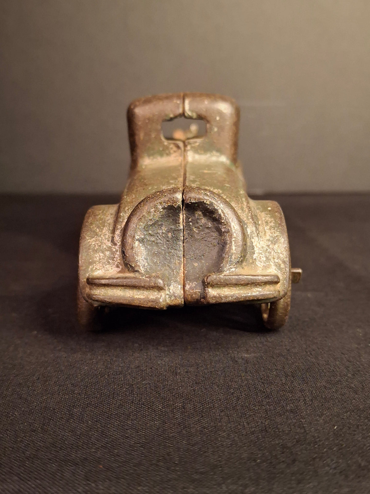 Antique AC Williams Cast Iron Coupe Roadster Car 6" Green Paint Mold 6 Vintage