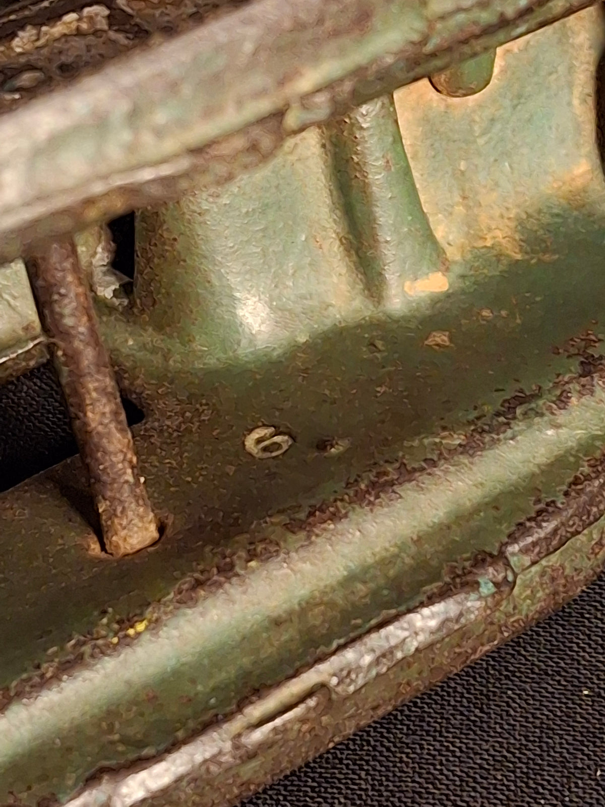 Antique AC Williams Cast Iron Coupe Roadster Car 6" Green Paint Mold 6 Vintage