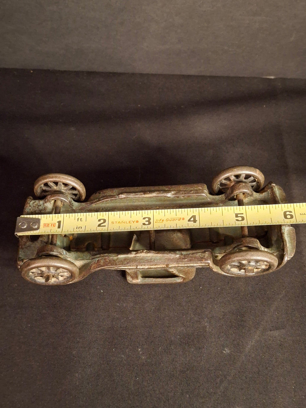 Antique AC Williams Cast Iron Coupe Roadster Car 6" Green Paint Mold 6 Vintage