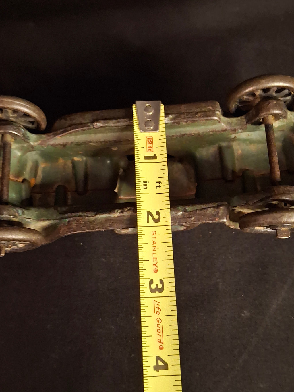 Antique AC Williams Cast Iron Coupe Roadster Car 6" Green Paint Mold 6 Vintage