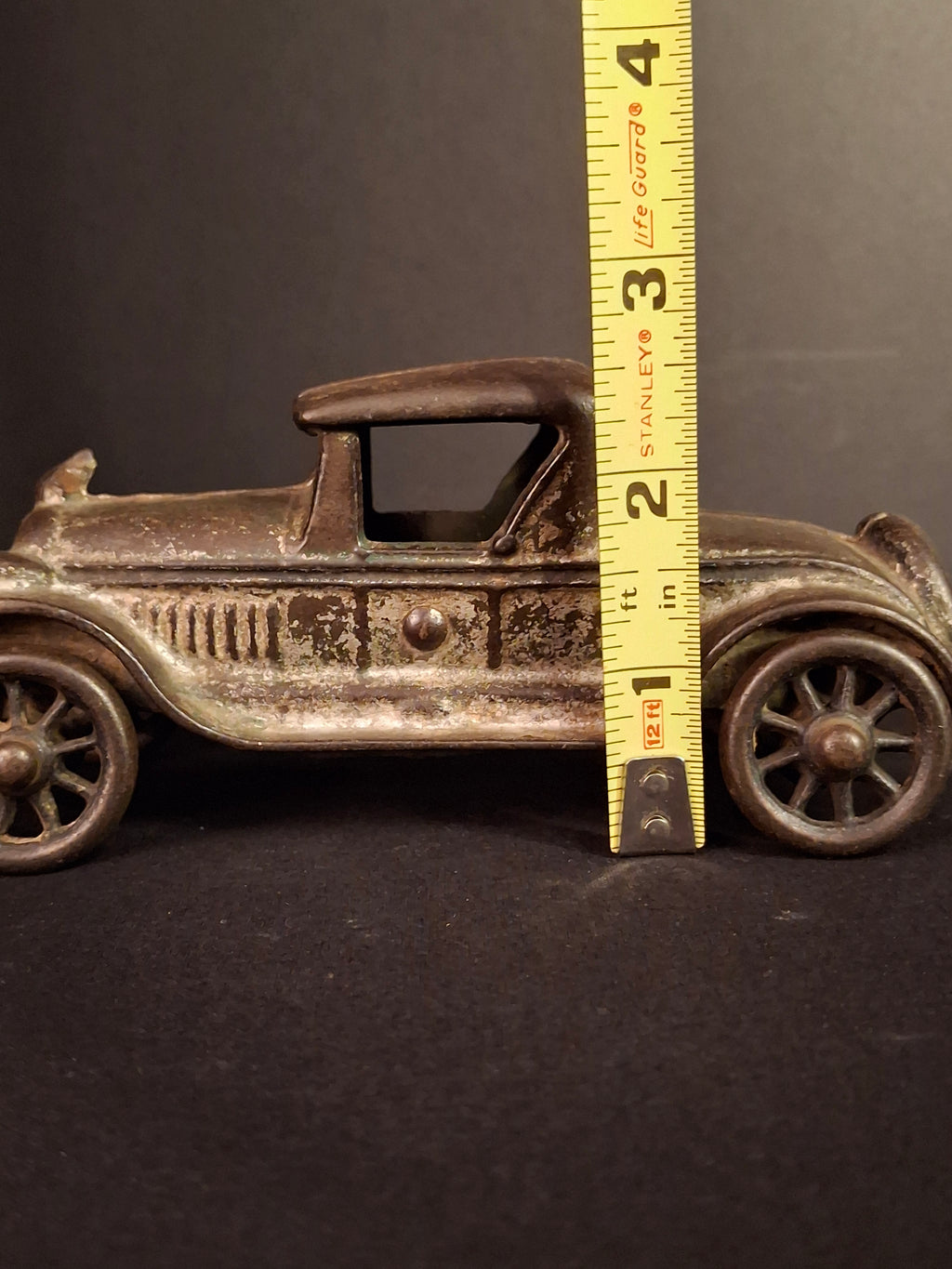 Antique AC Williams Cast Iron Coupe Roadster Car 6" Green Paint Mold 6 Vintage