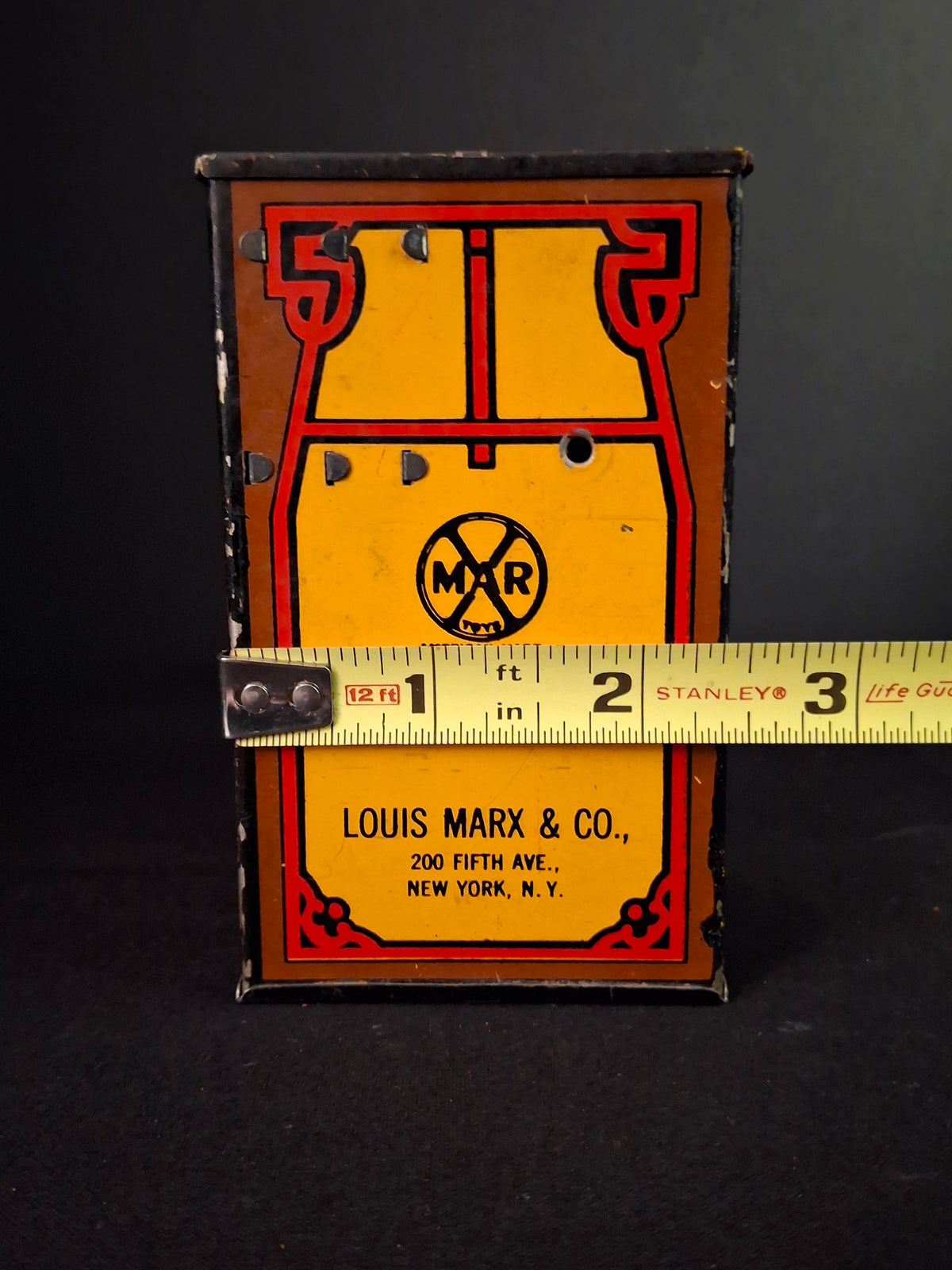 1930s Louis Marx & Co Tin Litho Benjamin Franklin Thrift Bank Register Working