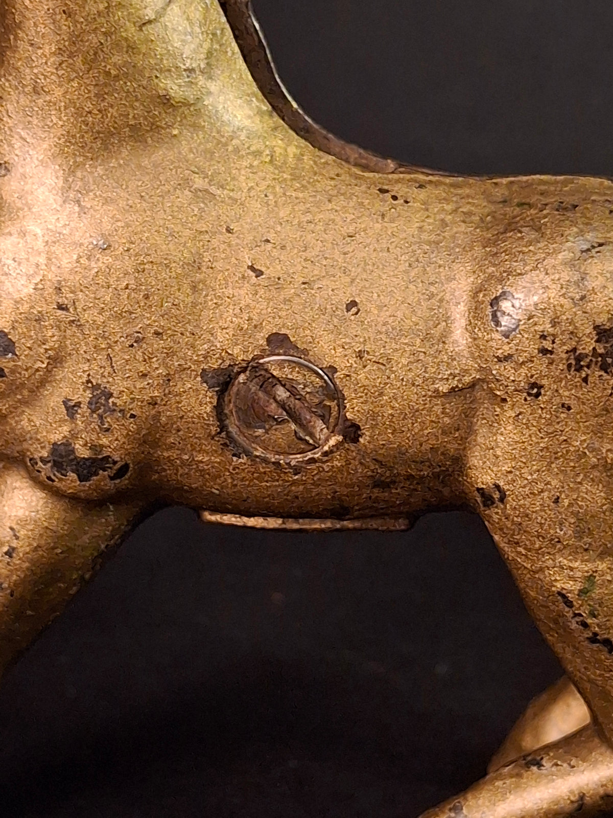Antique AC Williams Cast Iron Prancing Horse Still Bank Gold Finish c. 1910s
