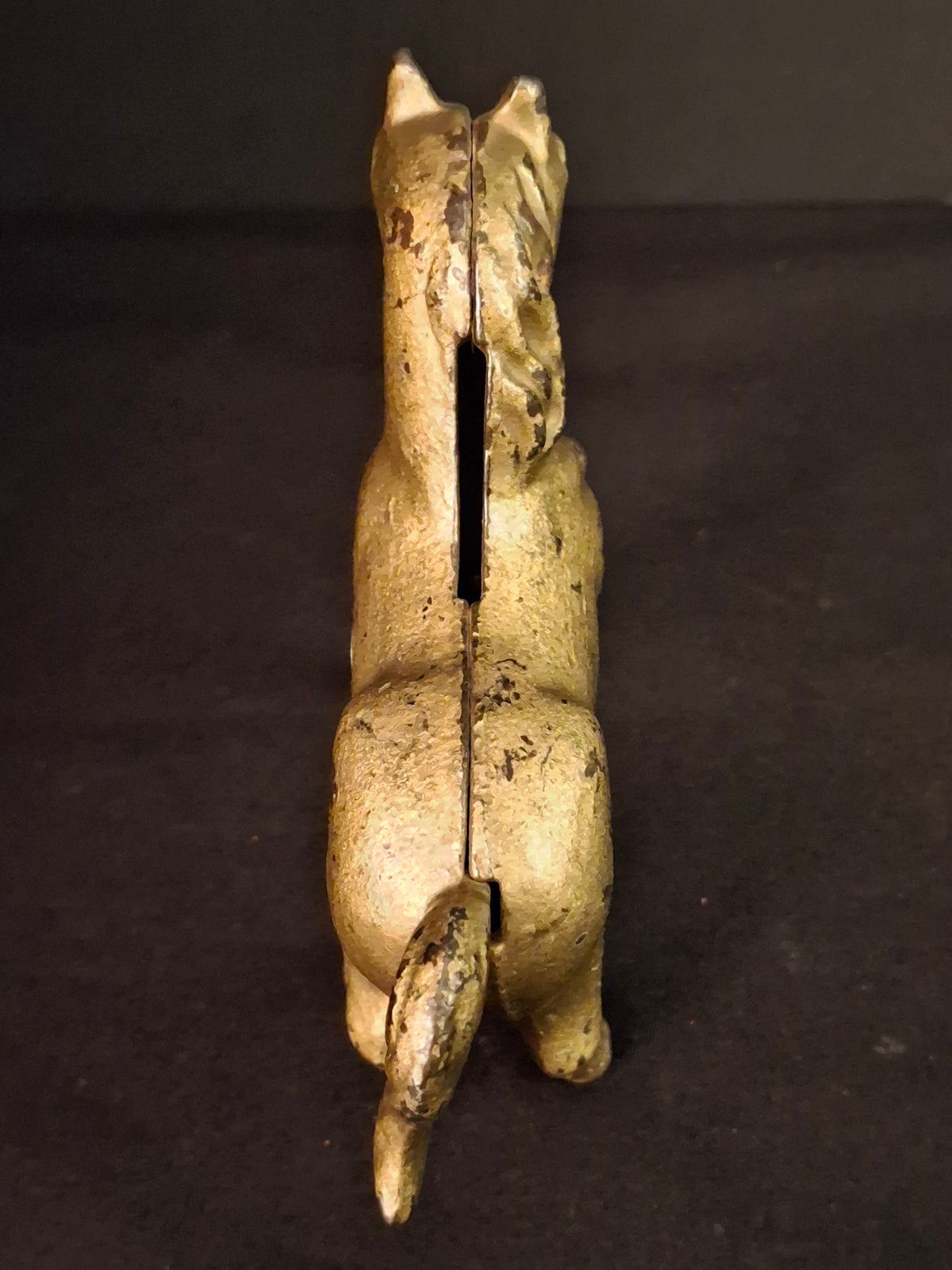 Antique AC Williams Cast Iron Prancing Horse Still Bank Gold Finish c. 1910s