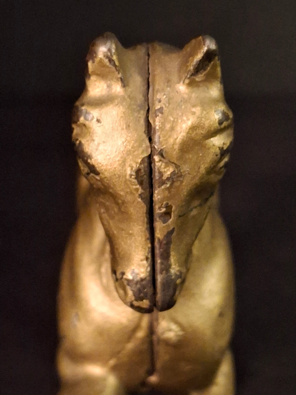 Antique AC Williams Cast Iron Prancing Horse Still Bank Gold Finish c. 1910s