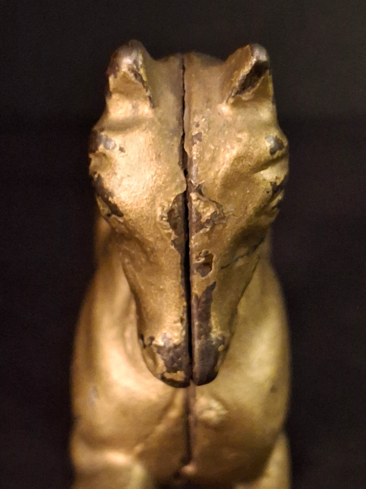 Antique AC Williams Cast Iron Prancing Horse Still Bank Gold Finish c. 1910s