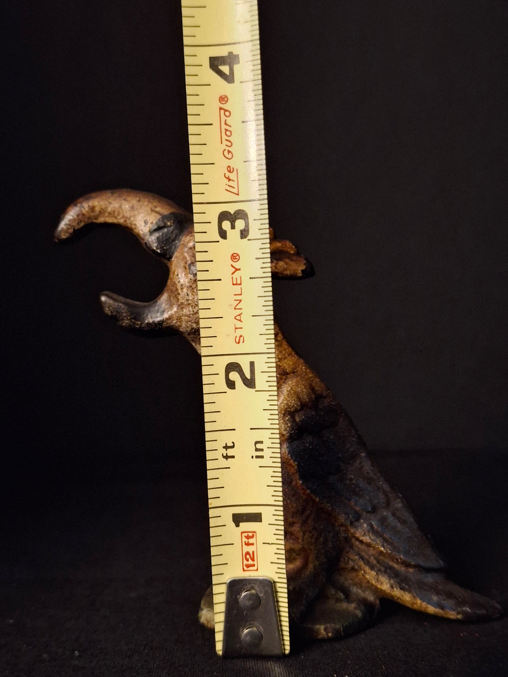 Vintage Cast Iron Parrot Bottle Opener Original Paint John Wright Wilton 1940s