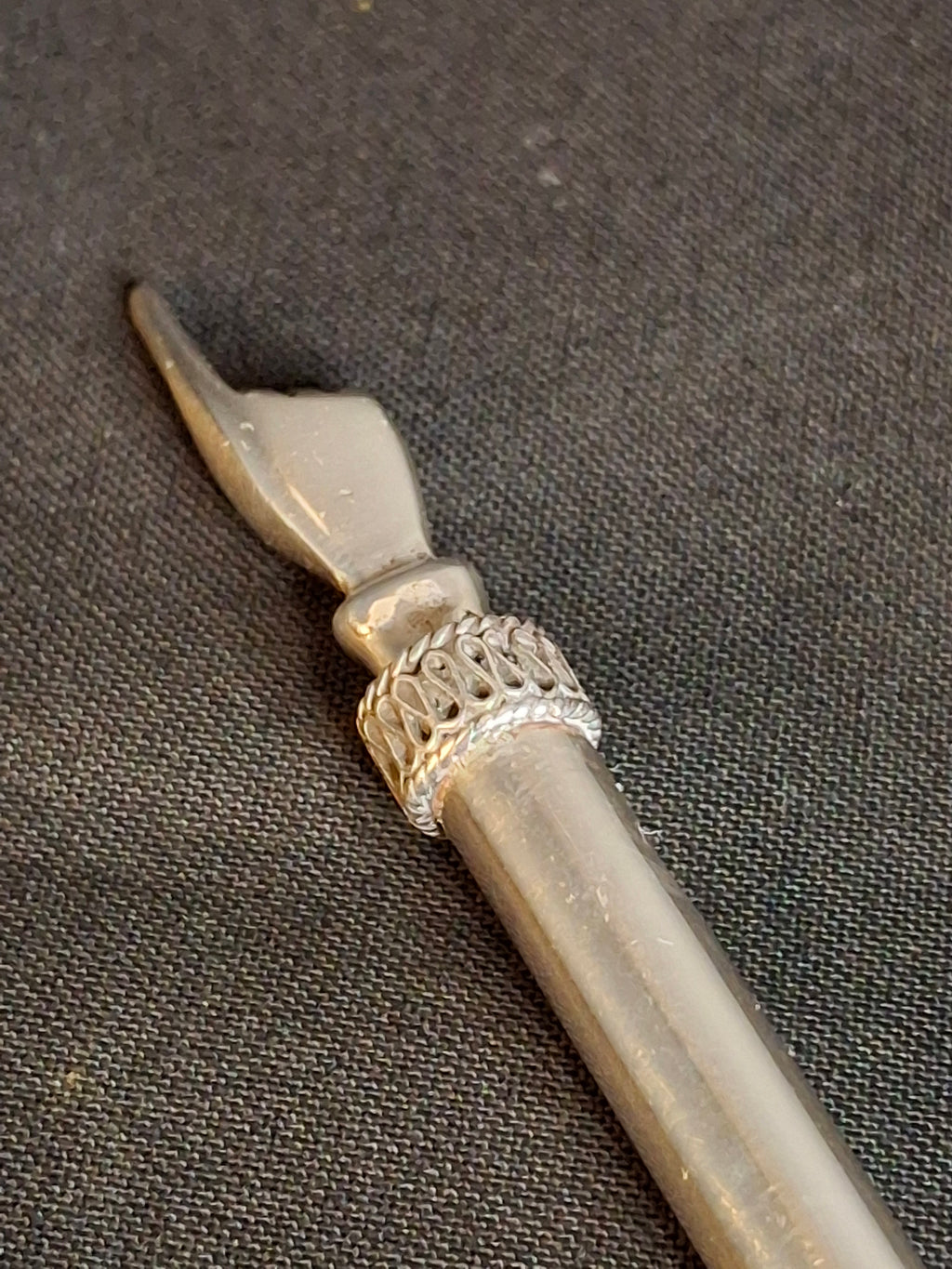 Authentic Antique Bezalel Jerusalem 935 Silver Filigree Turquoise Torah Pointer Yad