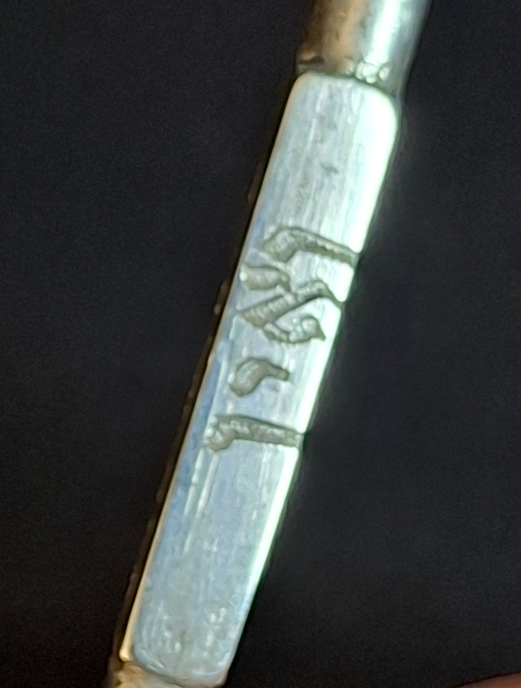 Rare Inscribed Silver Yad Torah Pointer Open Hamsa Hand Middle Eastern Judaica 9.25 In