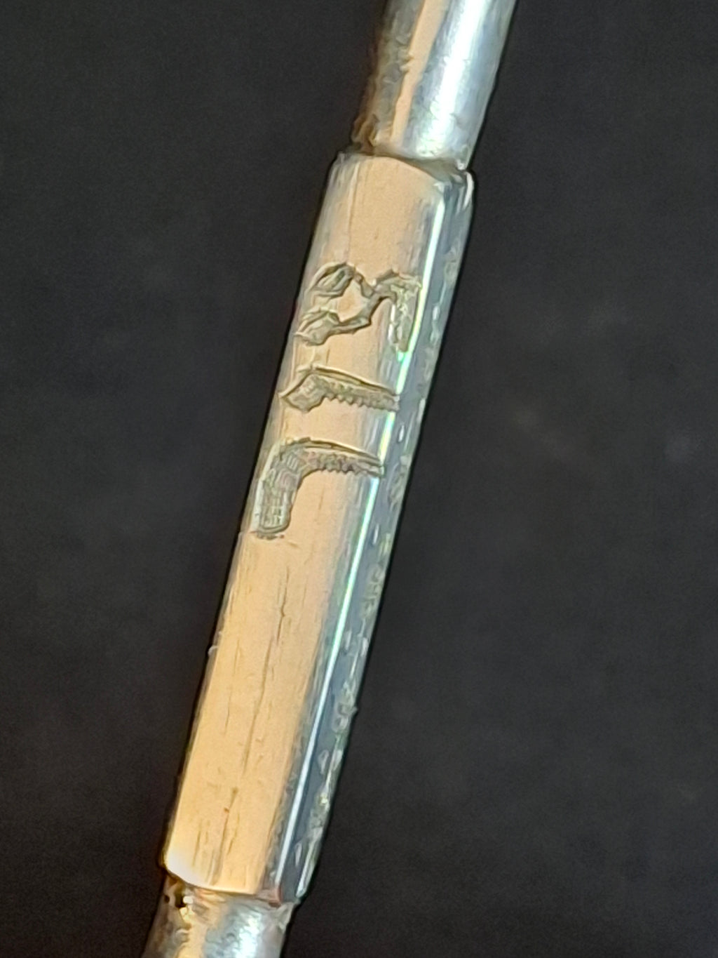 Rare Inscribed Silver Yad Torah Pointer Open Hamsa Hand Middle Eastern Judaica 9.25 In