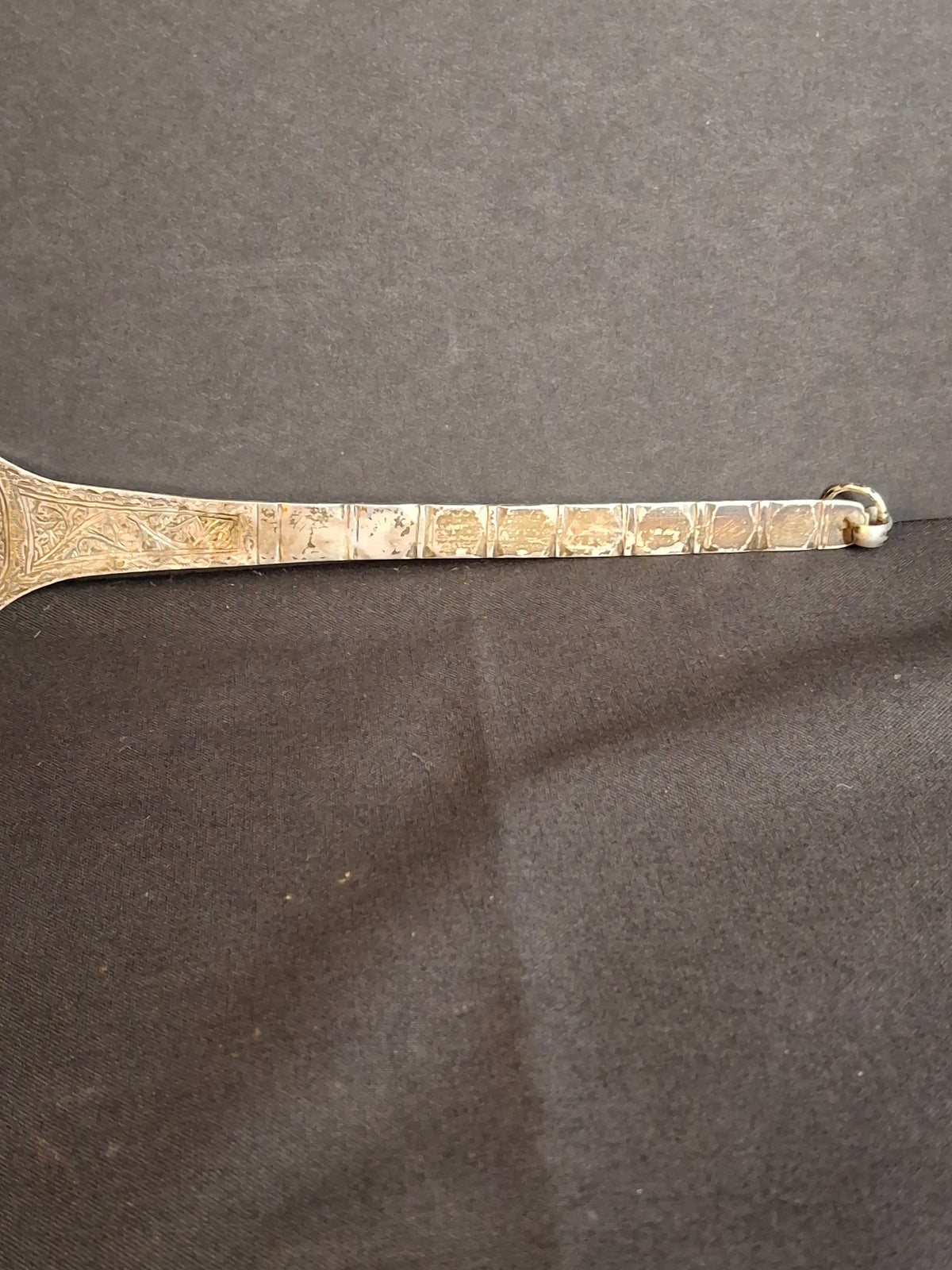 Antique North African Silver Yad Torah Pointer Hand Engraved Foliate Arabesque 10.75"