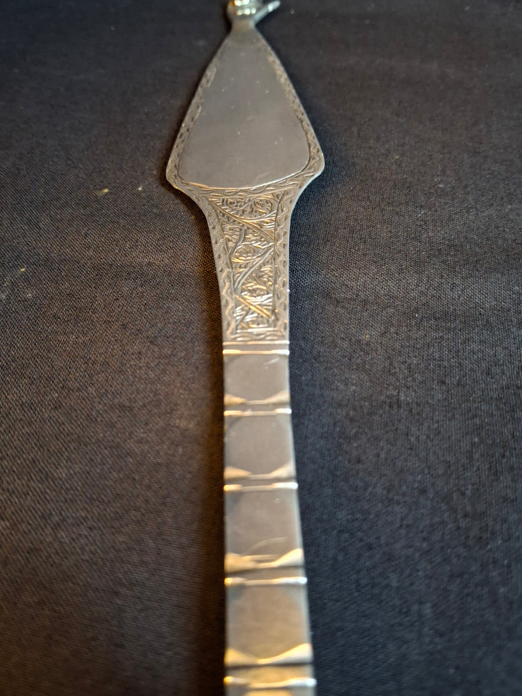 Antique North African Silver Yad Torah Pointer Hand Engraved Foliate Arabesque 10.75"