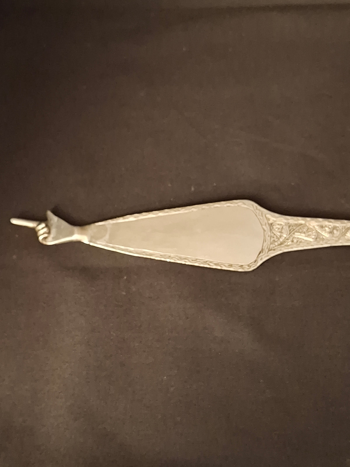 Antique North African Silver Yad Torah Pointer Hand Engraved Foliate Arabesque 10.75"