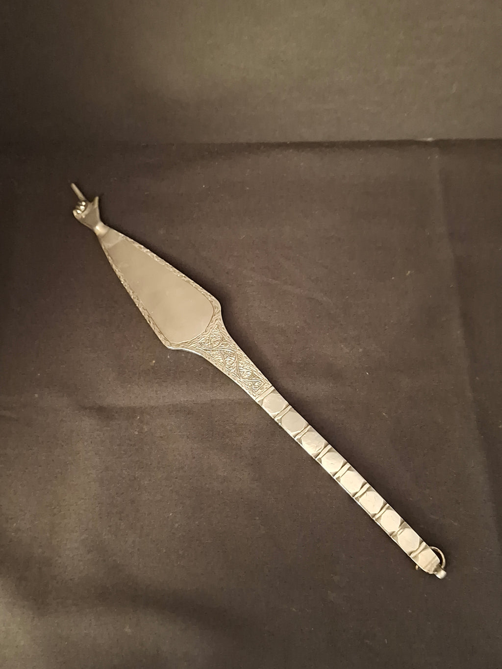 Antique North African Silver Yad Torah Pointer Hand Engraved Foliate Arabesque 10.75"
