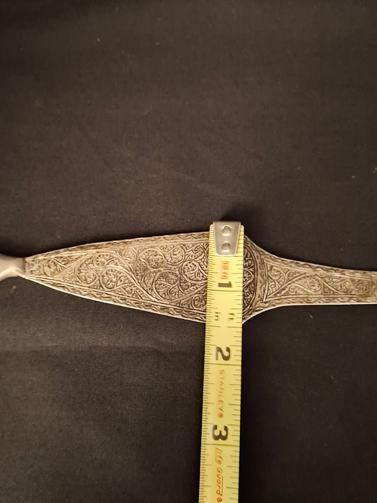 Antique North African Silver Yad Torah Pointer Hand Engraved Foliate Arabesque 10.75"