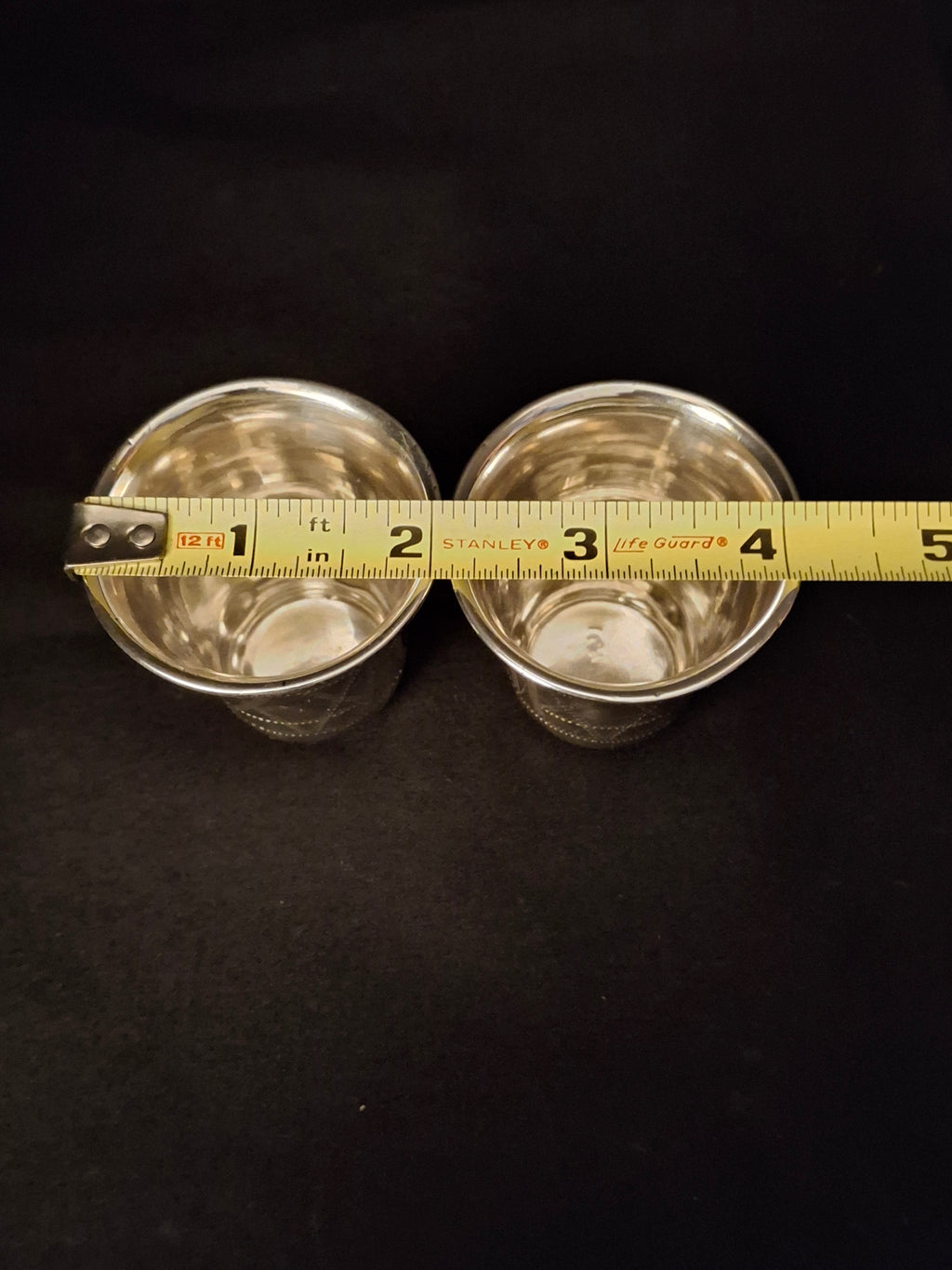 Pair Antique Russian Export 84 Sterling Silver Kiddush Cups Engraved Magen David Star Judaica 59g