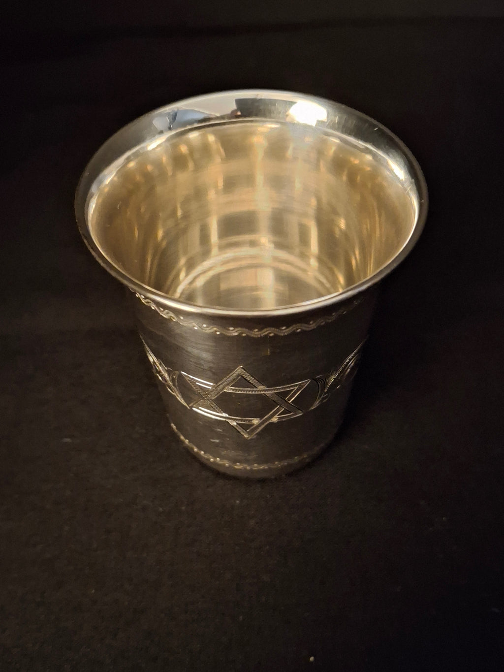 Vintage Sterling Silver Kiddush Cup Star of David Engraved Judaica Tumbler 59g