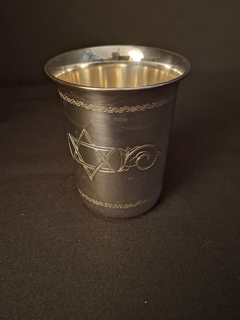 Vintage Sterling Silver Kiddush Cup Star of David Engraved Judaica Tumbler 59g