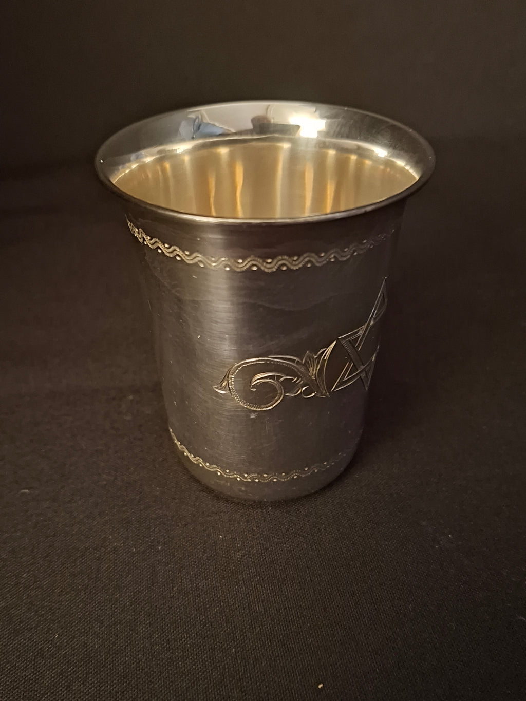Vintage Sterling Silver Kiddush Cup Star of David Engraved Judaica Tumbler 59g
