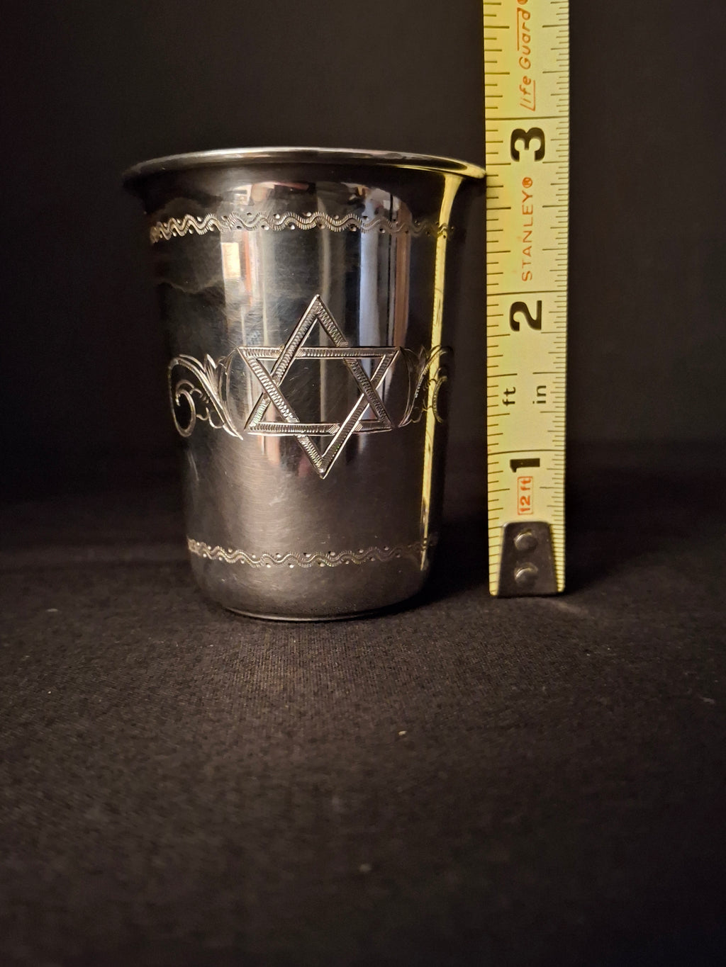 Vintage Sterling Silver Kiddush Cup Star of David Engraved Judaica Tumbler 59g