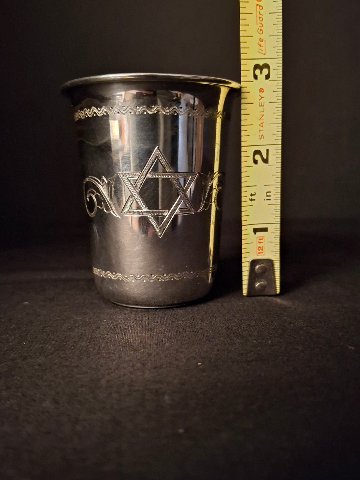 Vintage Sterling Silver Kiddush Cup Star of David Engraved Judaica Tumbler 59g