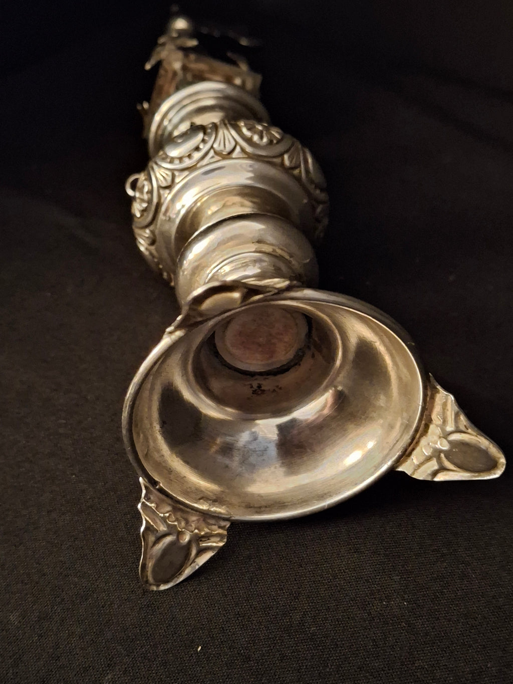 Vintage Israeli .835 Solid Silver Besamim Spice Tower 10" Havdalah Bell 149g