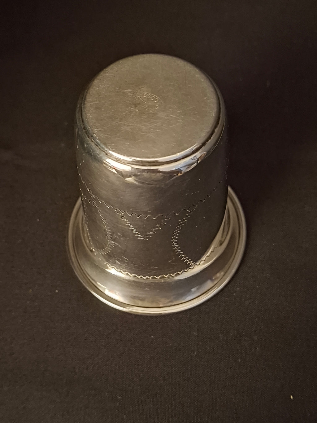 Vintage ESCO Sterling Silver Kiddush Cup Beaker Engraved Jewish Judaica 34g 3"