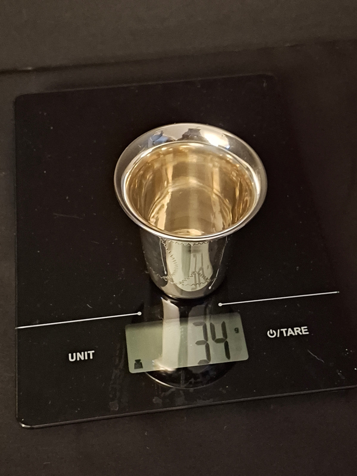 Vintage ESCO Sterling Silver Kiddush Cup Beaker Engraved Jewish Judaica 34g 3"