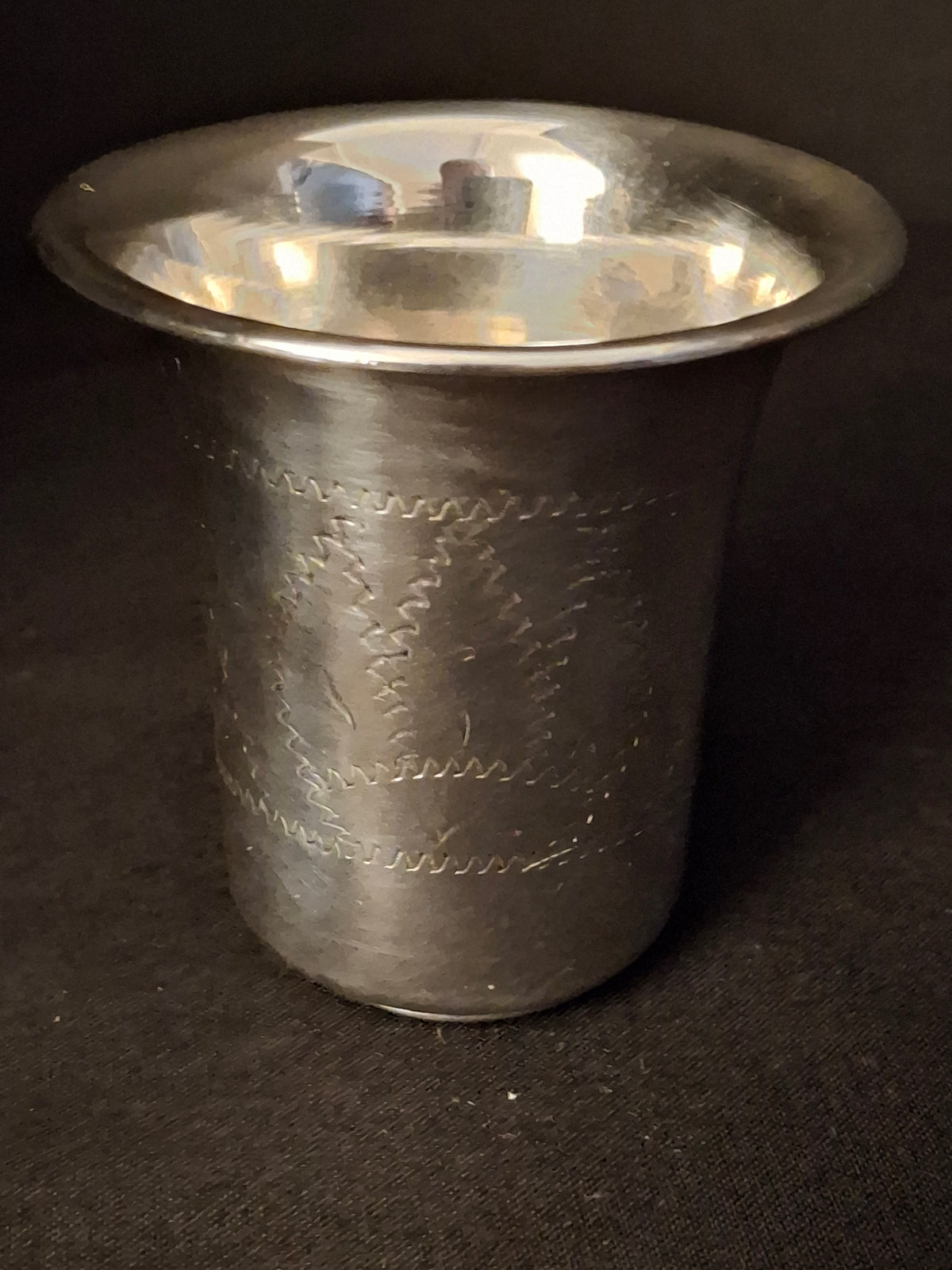 Vintage Sterling Silver Kiddush Beaker Cup Star of David Monogrammed AN 37g