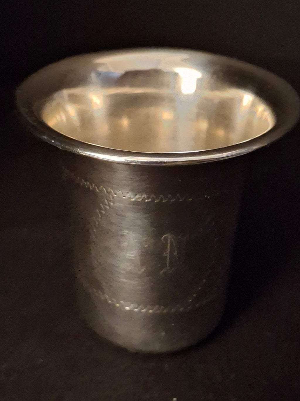 Vintage Sterling Silver Kiddush Beaker Cup Star of David Monogrammed AN 37g