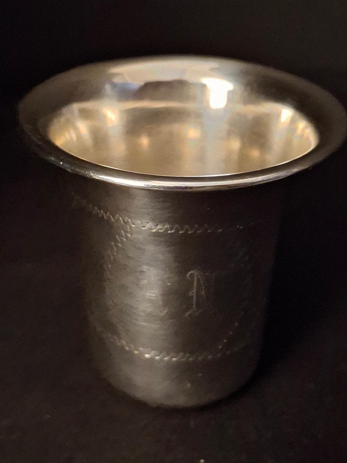 Vintage Sterling Silver Kiddush Beaker Cup Star of David Monogrammed AN 37g
