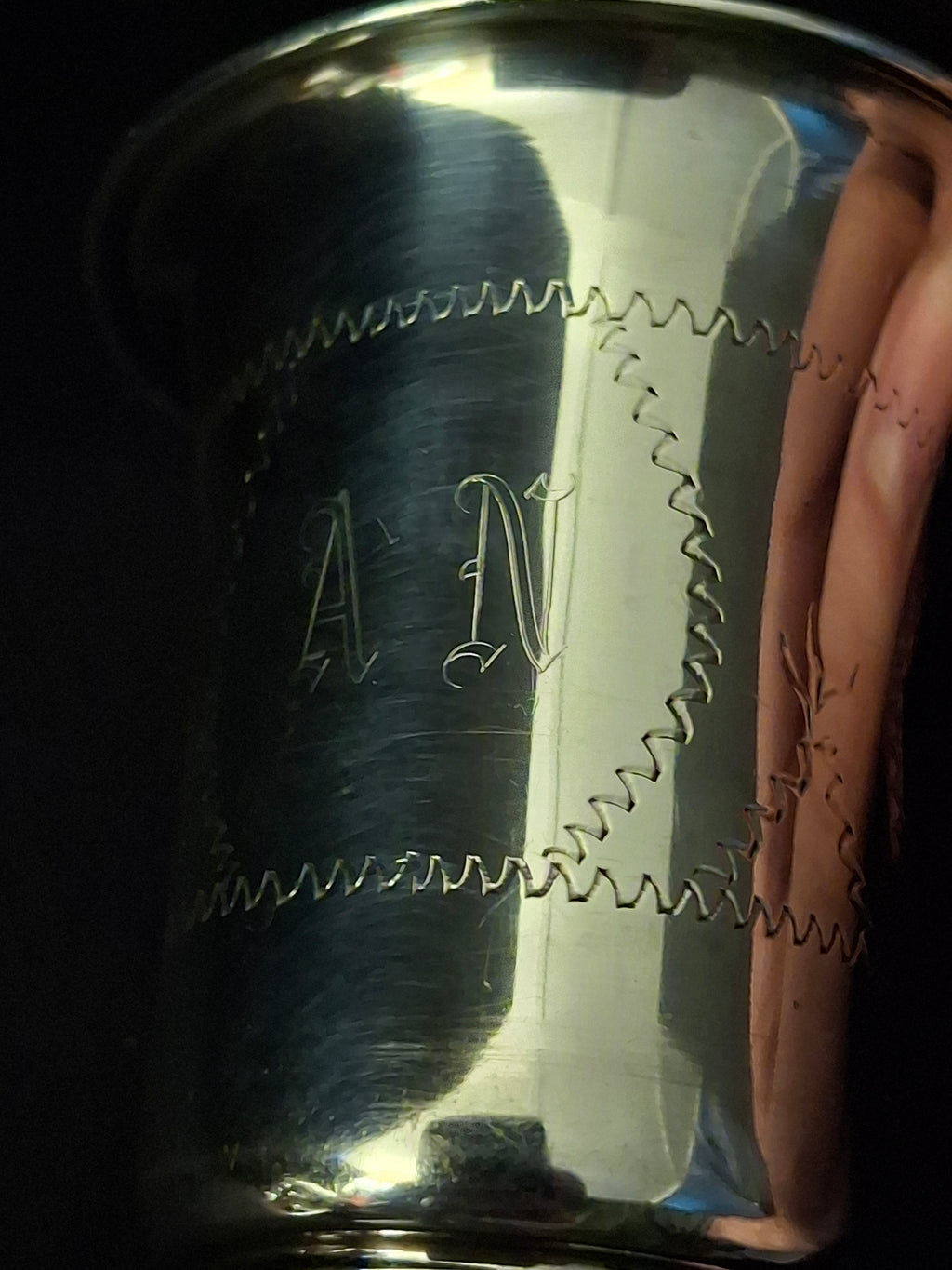 Vintage Sterling Silver Kiddush Beaker Cup Star of David Monogrammed AN 37g