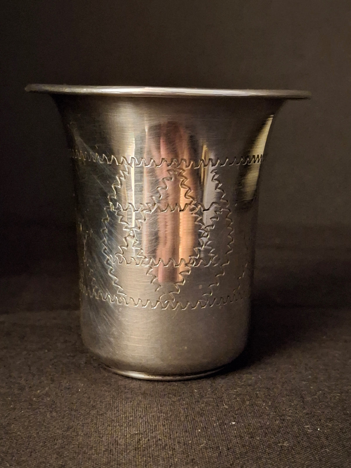 Vintage Sterling Silver Kiddush Beaker Cup Star of David Monogrammed AN 37g