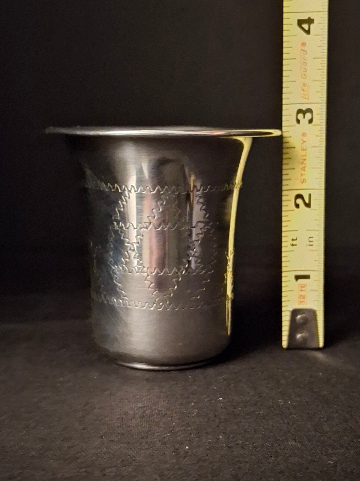 Vintage Sterling Silver Kiddush Beaker Cup Star of David Monogrammed AN 37g