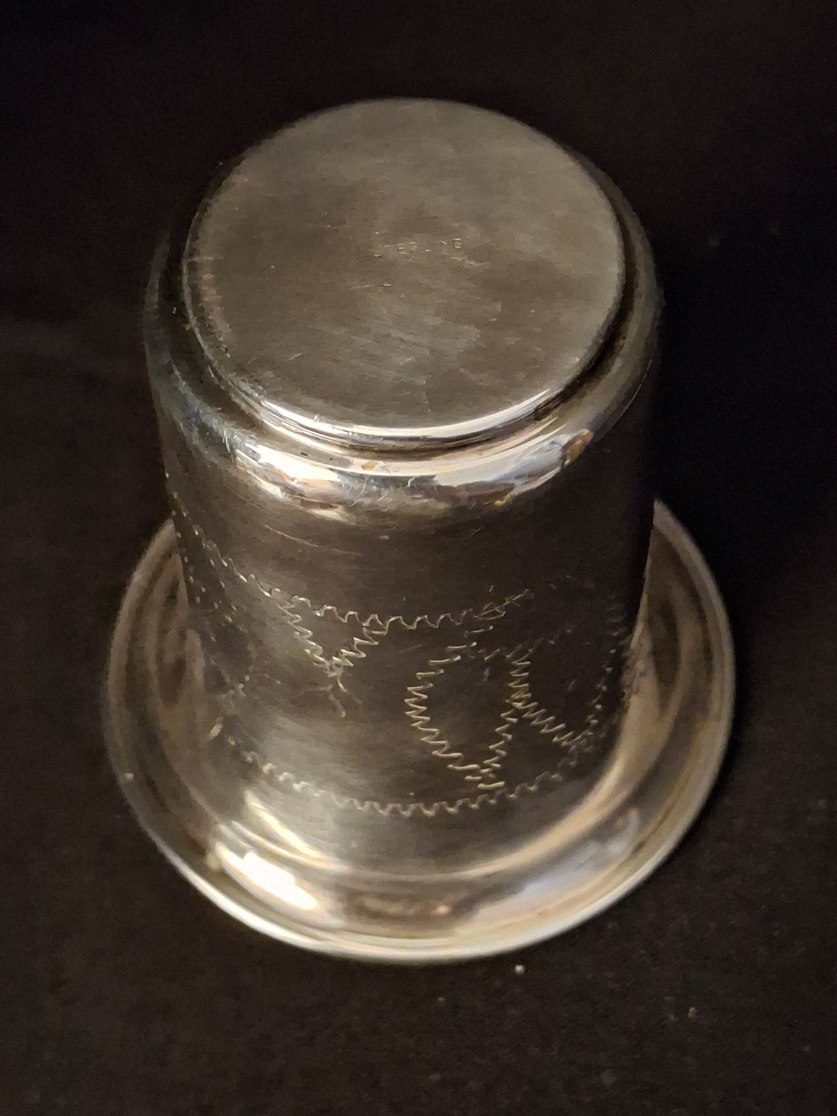 Vintage Sterling Silver Kiddush Beaker Cup Star of David Monogrammed AN 37g