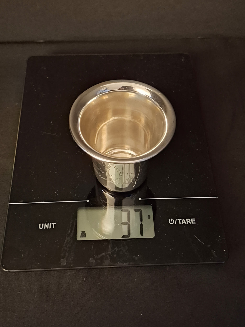 Vintage Sterling Silver Kiddush Beaker Cup Star of David Monogrammed AN 37g