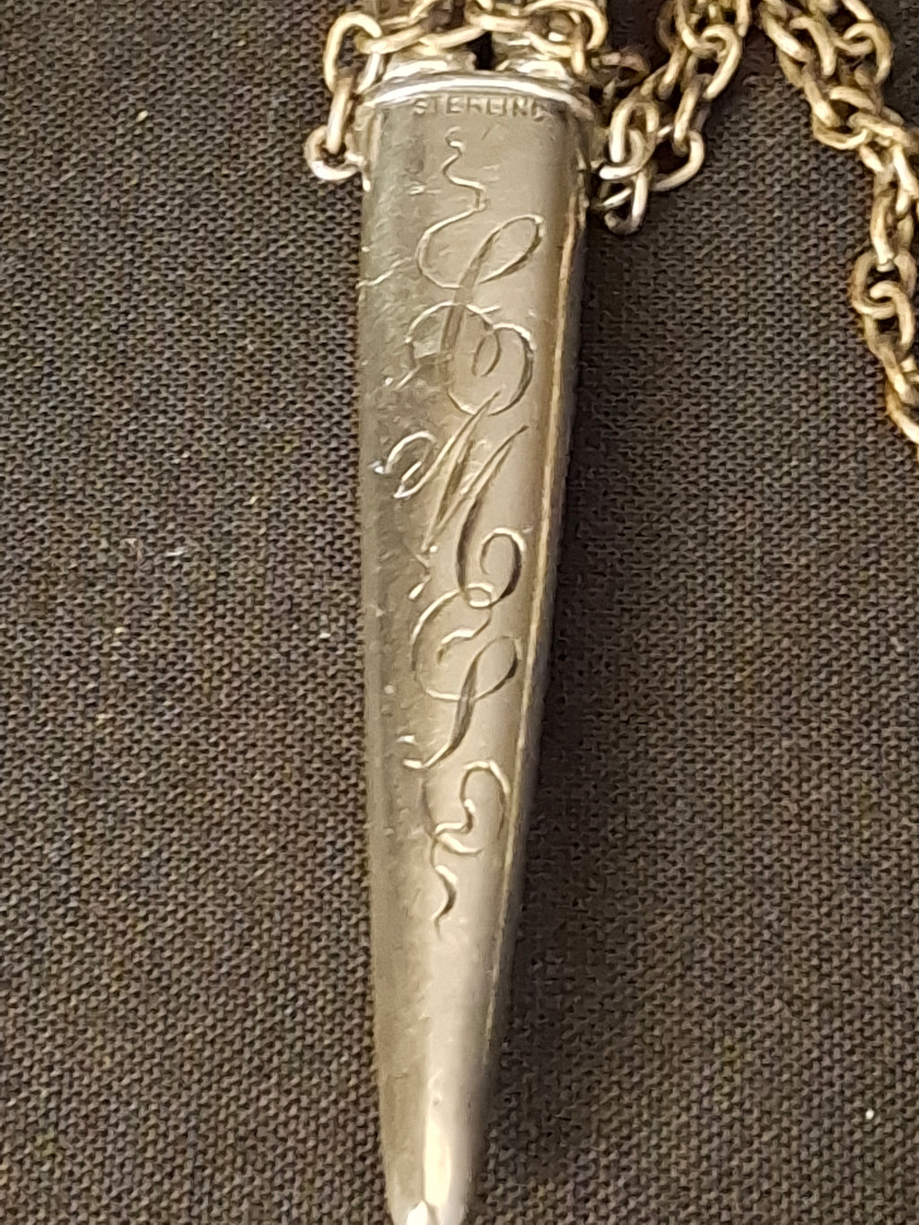 Antique Sterling Silver Chatelaine Scissor with Sterling 925 Sheath & Case Vom Cleff & Co German Scissors