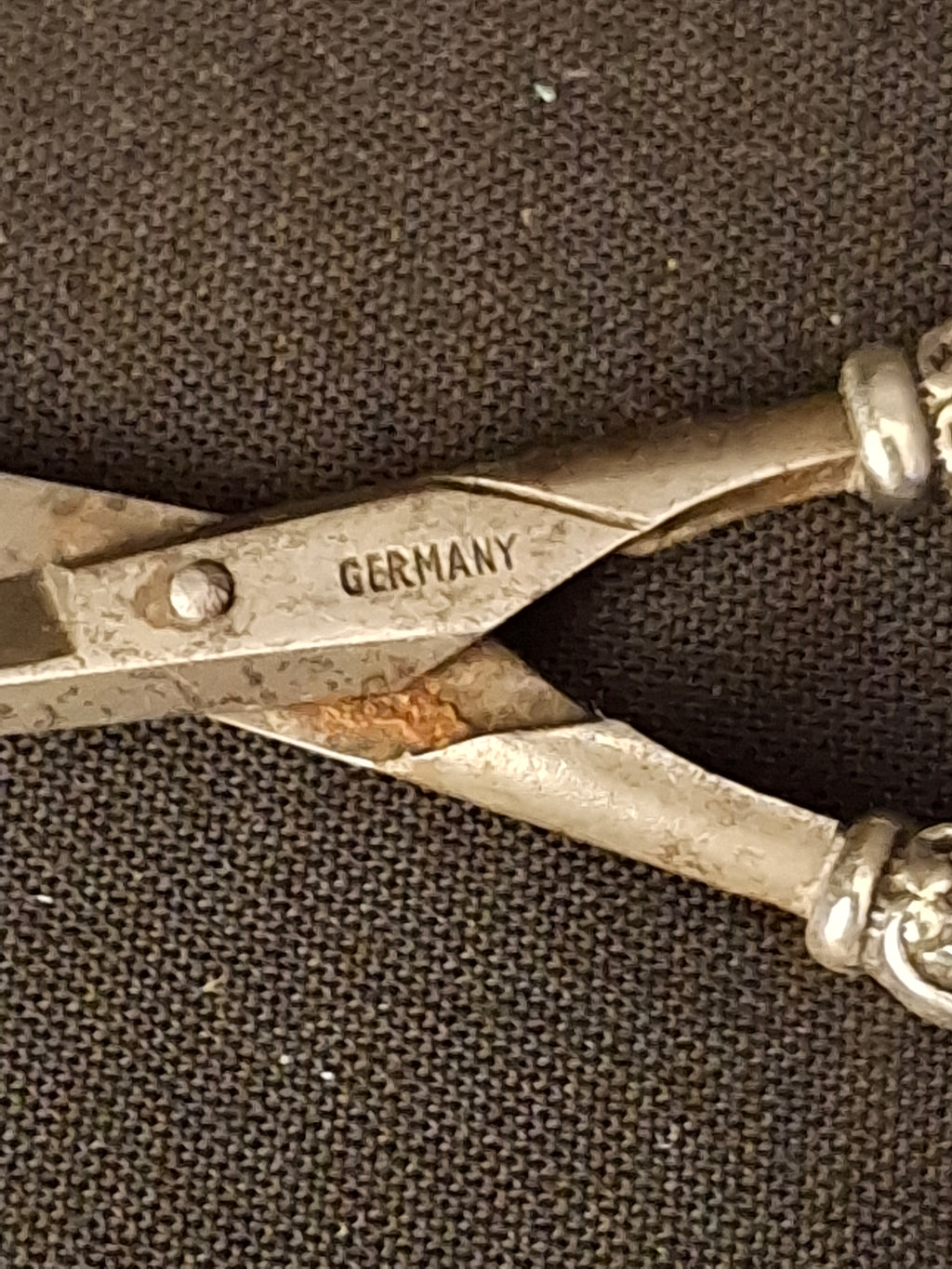 Antique Sterling Silver Chatelaine Scissor with Sterling 925 Sheath & Case Vom Cleff & Co German Scissors