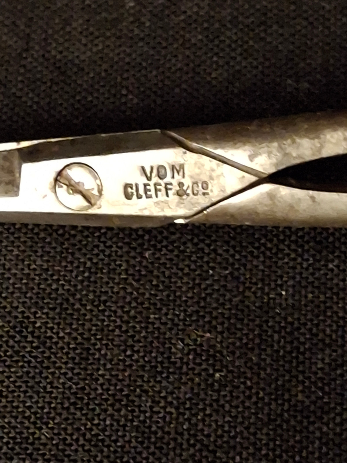 Antique Sterling Silver Chatelaine Scissor with Sterling 925 Sheath & Case Vom Cleff & Co German Scissors