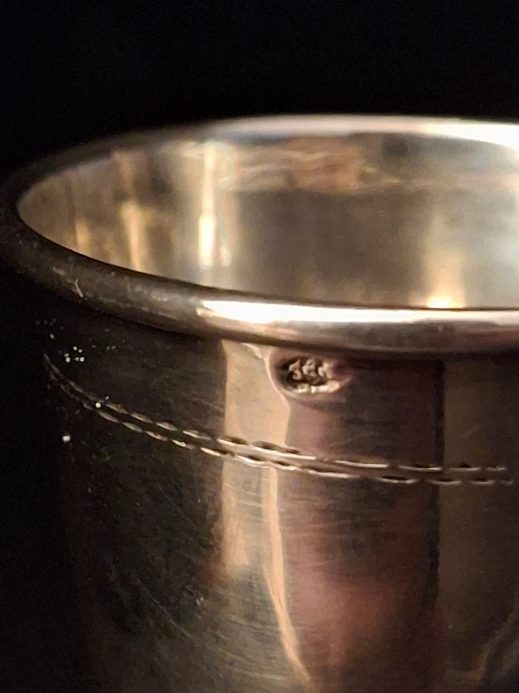 Vintage Polish .800 Silver Miniature Kiddush Cups Pair Travel Shot Cups Judaica 1960s