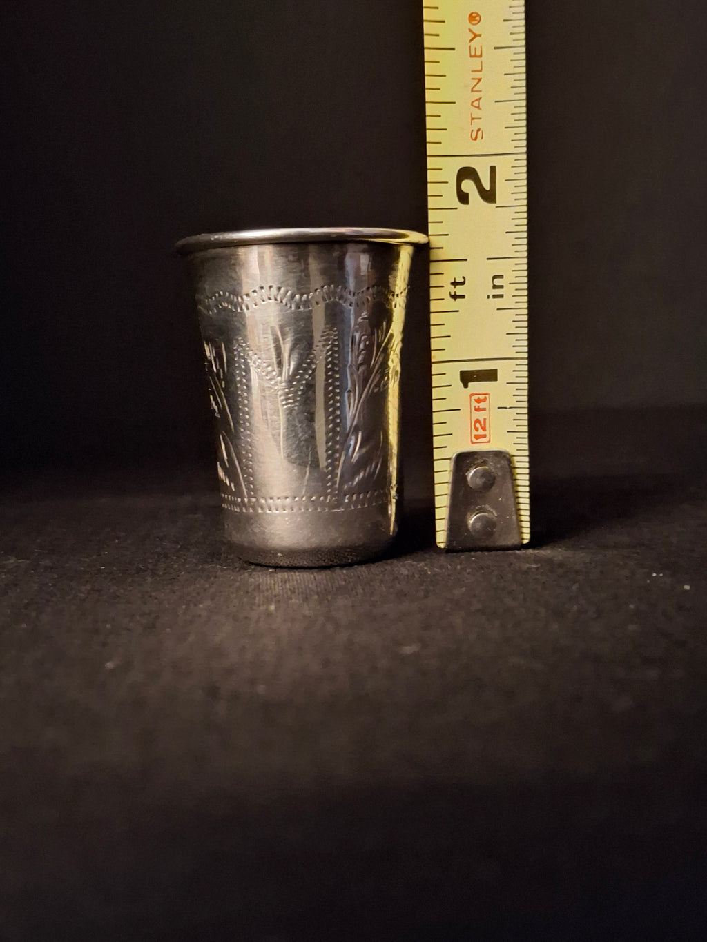 Antique Imperial Russian 84 Silver Vodka Shot Cup / Kiddush Cup – Israel Zakhoder, Kiev c. 1899–1908